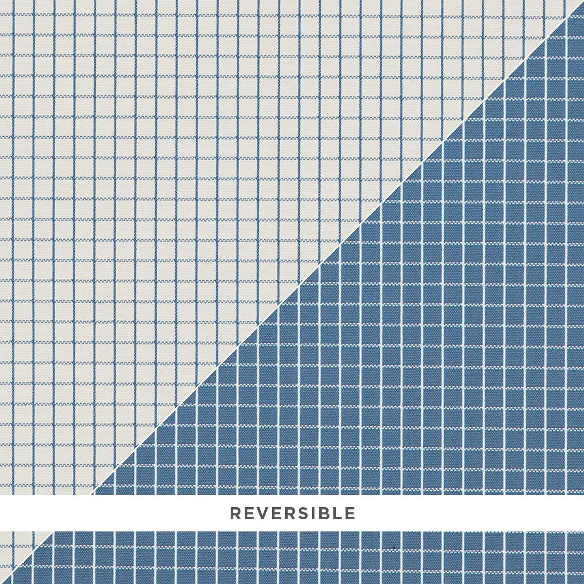 Schumacher 83691 Georgie Reversible Check Indigo fabric swatch