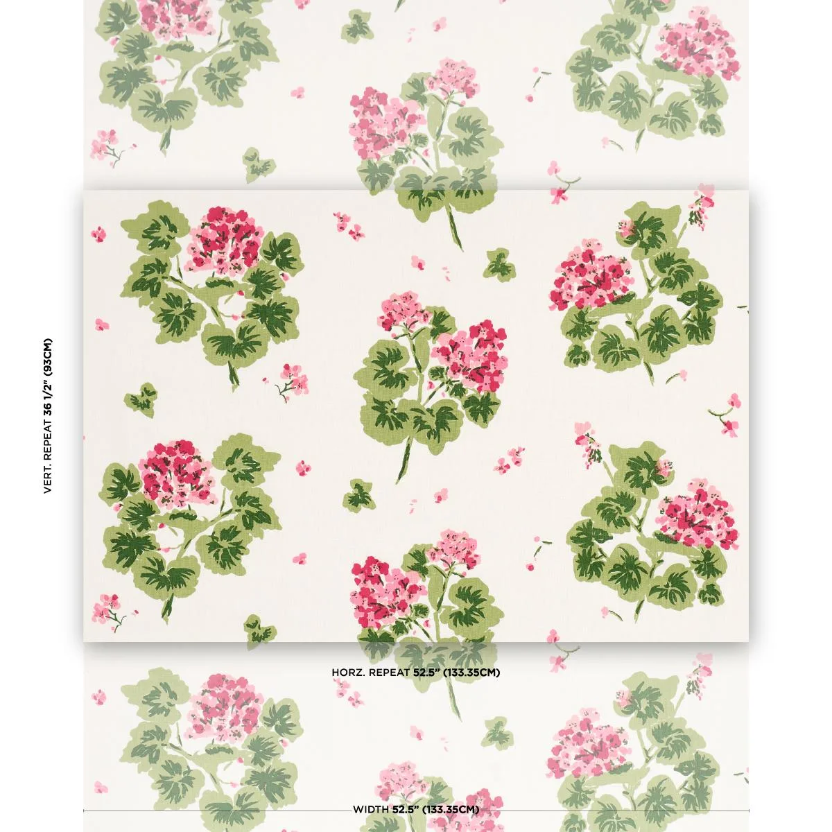 Schumacher TL400022 Geranium Pinks fabric swatch