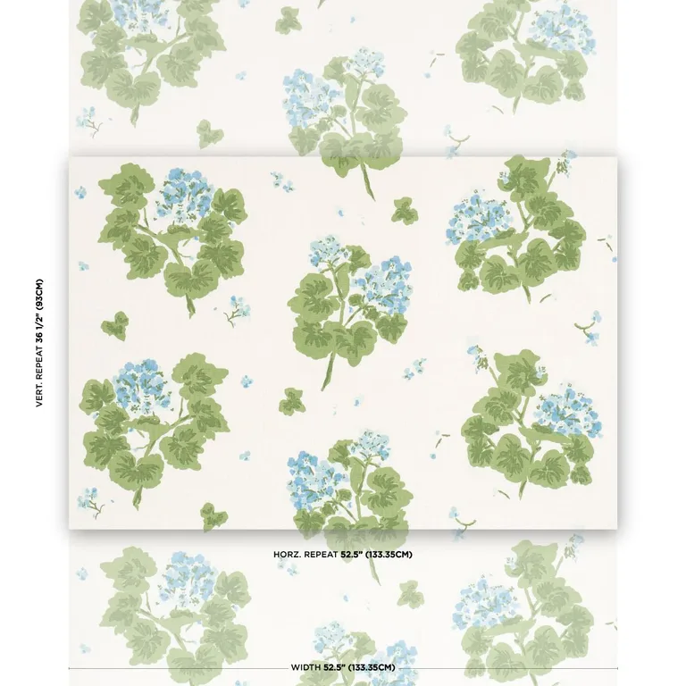 Schumacher TL400023 Geranium Sky fabric swatch