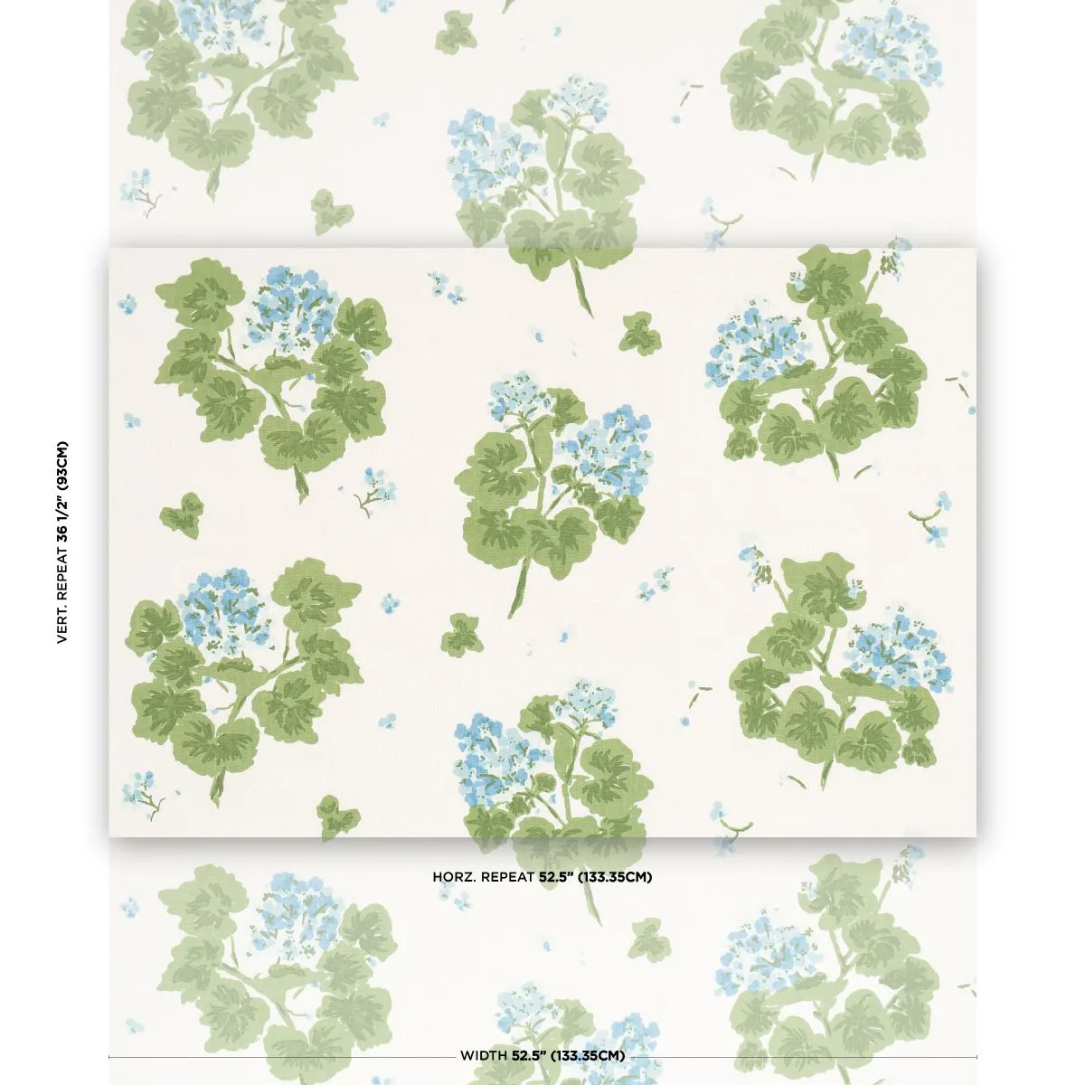 Schumacher TL400023 Geranium Sky fabric swatch