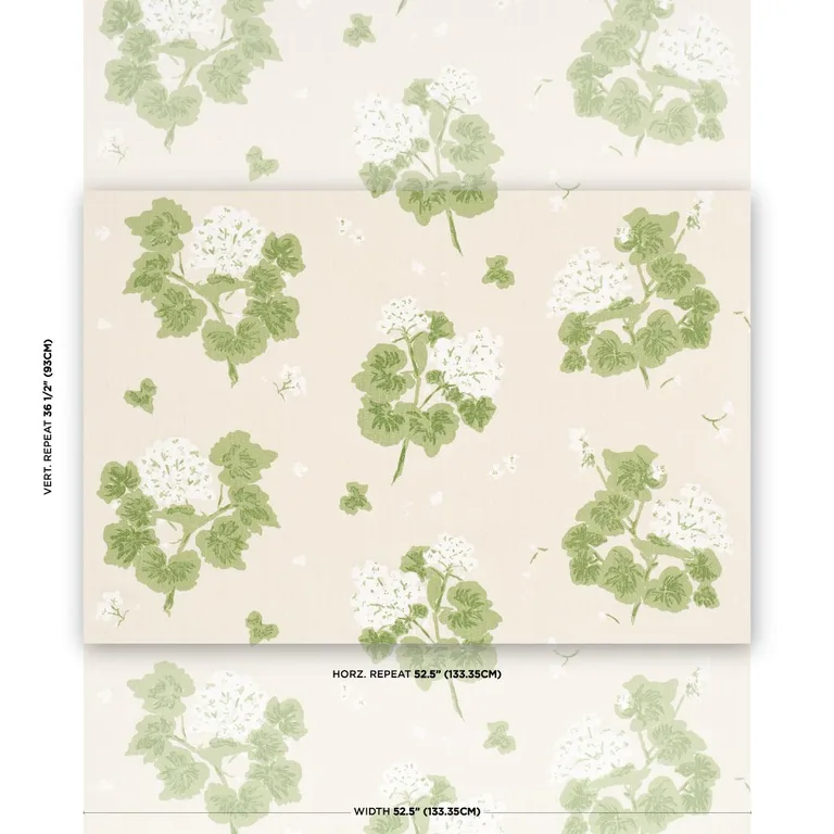 Schumacher TL400020 Geranium White On Natural fabric swatch