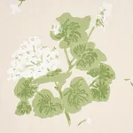 Schumacher TL400020 Geranium White On Natural fabric swatch