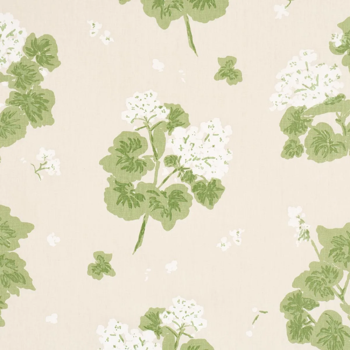 Schumacher TL400020 Geranium White On Natural fabric swatch