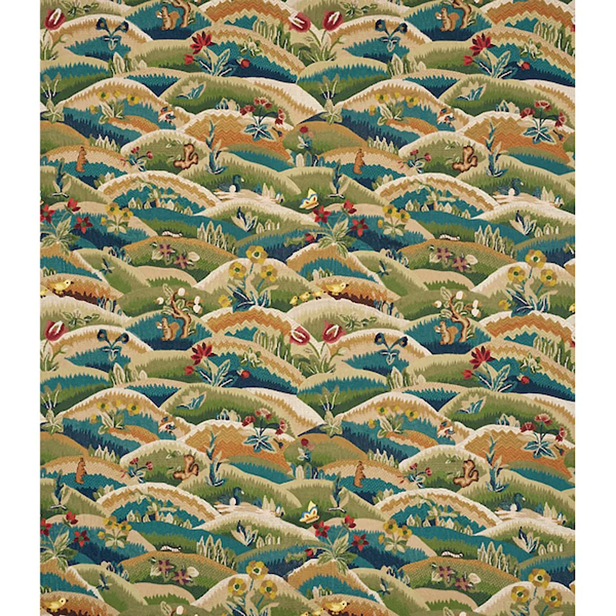 Schumacher 72450 Gerry Embroidery Document fabric swatch