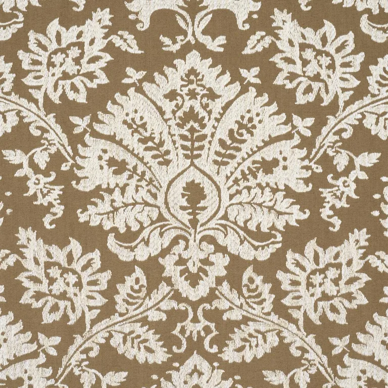 Schumacher 86162 Gianna Embroidery Caramel fabric swatch