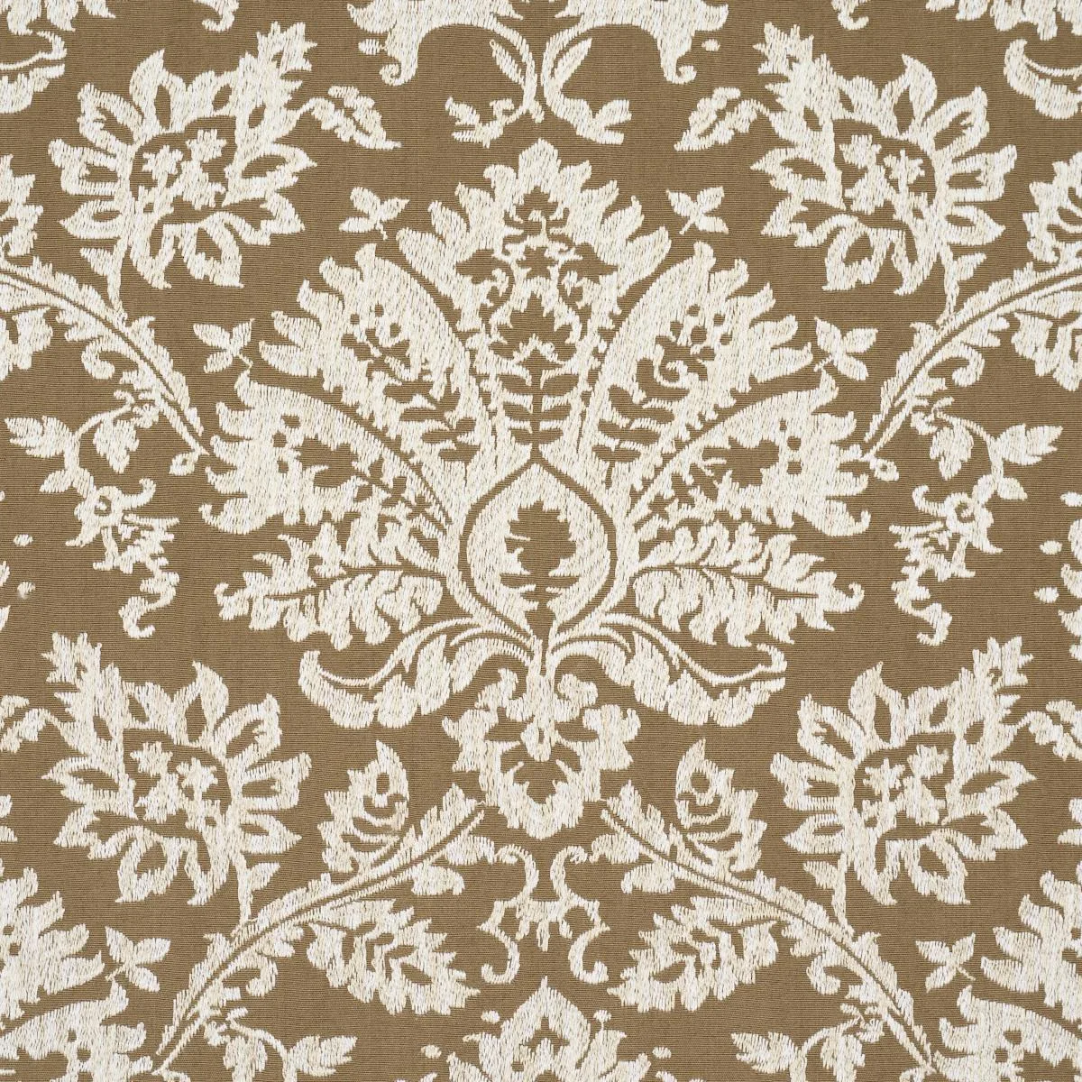 Schumacher 86162 Gianna Embroidery Caramel fabric swatch