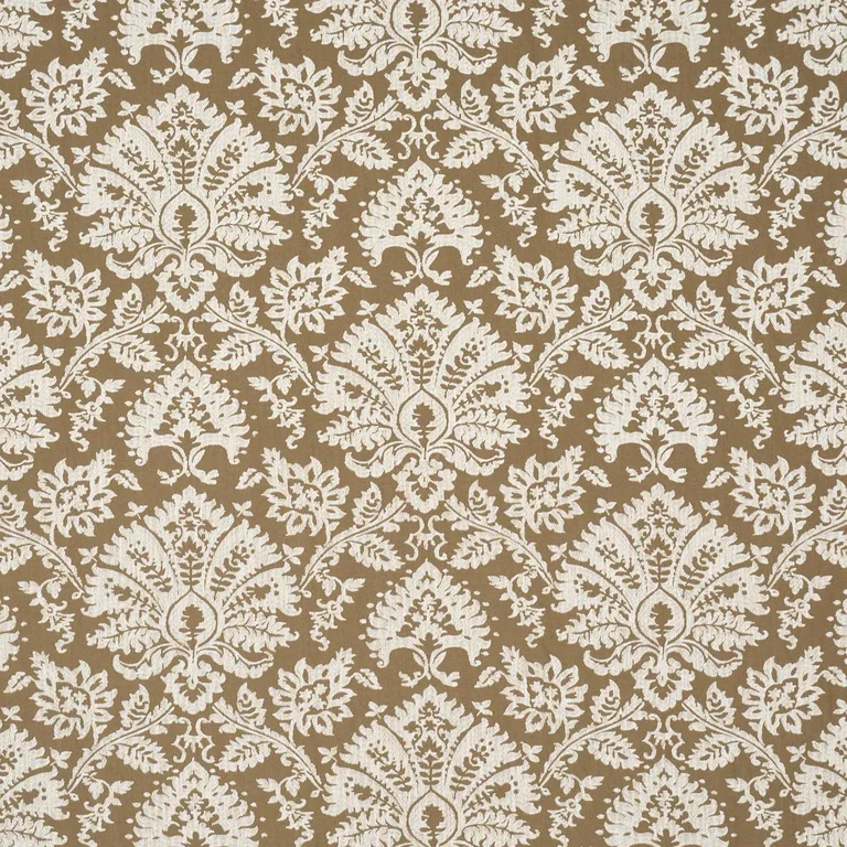 Schumacher 86162 Gianna Embroidery Caramel fabric swatch