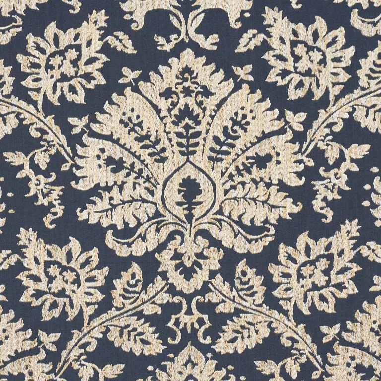 Schumacher 86161 Gianna Embroidery Indigo fabric swatch