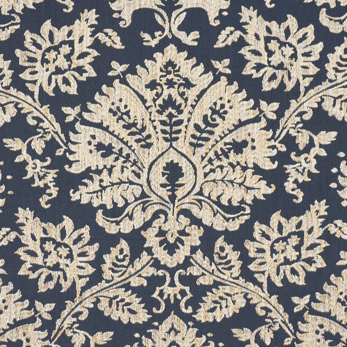 Schumacher 86161 Gianna Embroidery Indigo fabric swatch