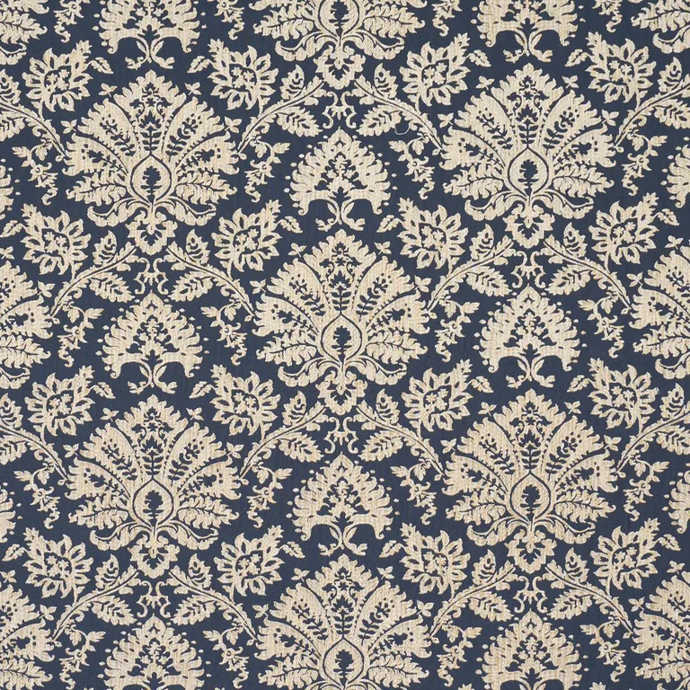 Schumacher 86161 Gianna Embroidery Indigo fabric swatch