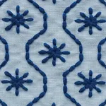 Schumacher 73492 Gigi Embroidery Blue fabric swatch