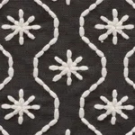 Schumacher 73493 Gigi Embroidery Graphite fabric swatch