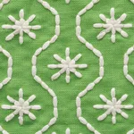 Schumacher 73490 Gigi Embroidery Green fabric swatch