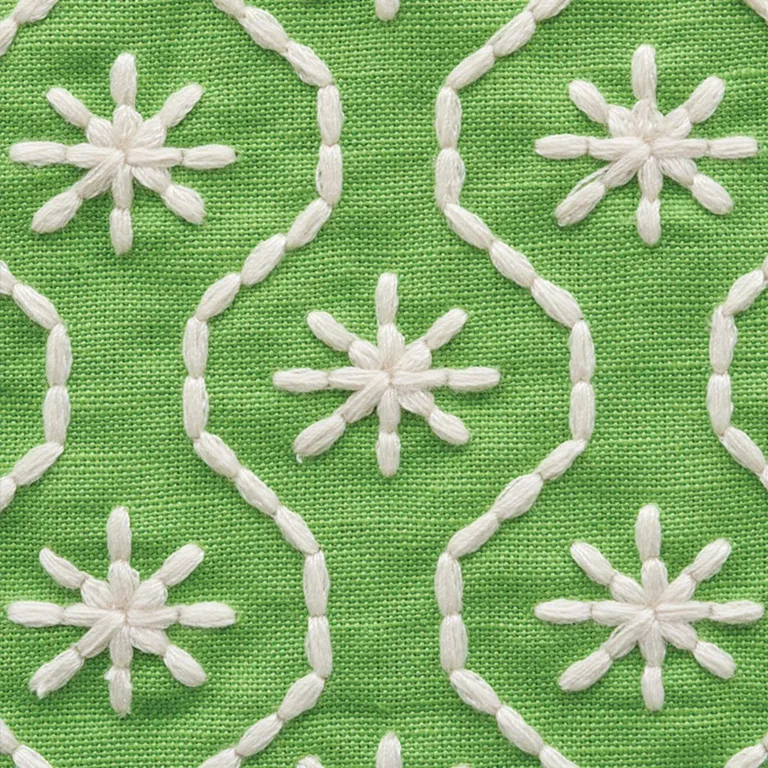 Schumacher 73490 Gigi Embroidery Green fabric swatch