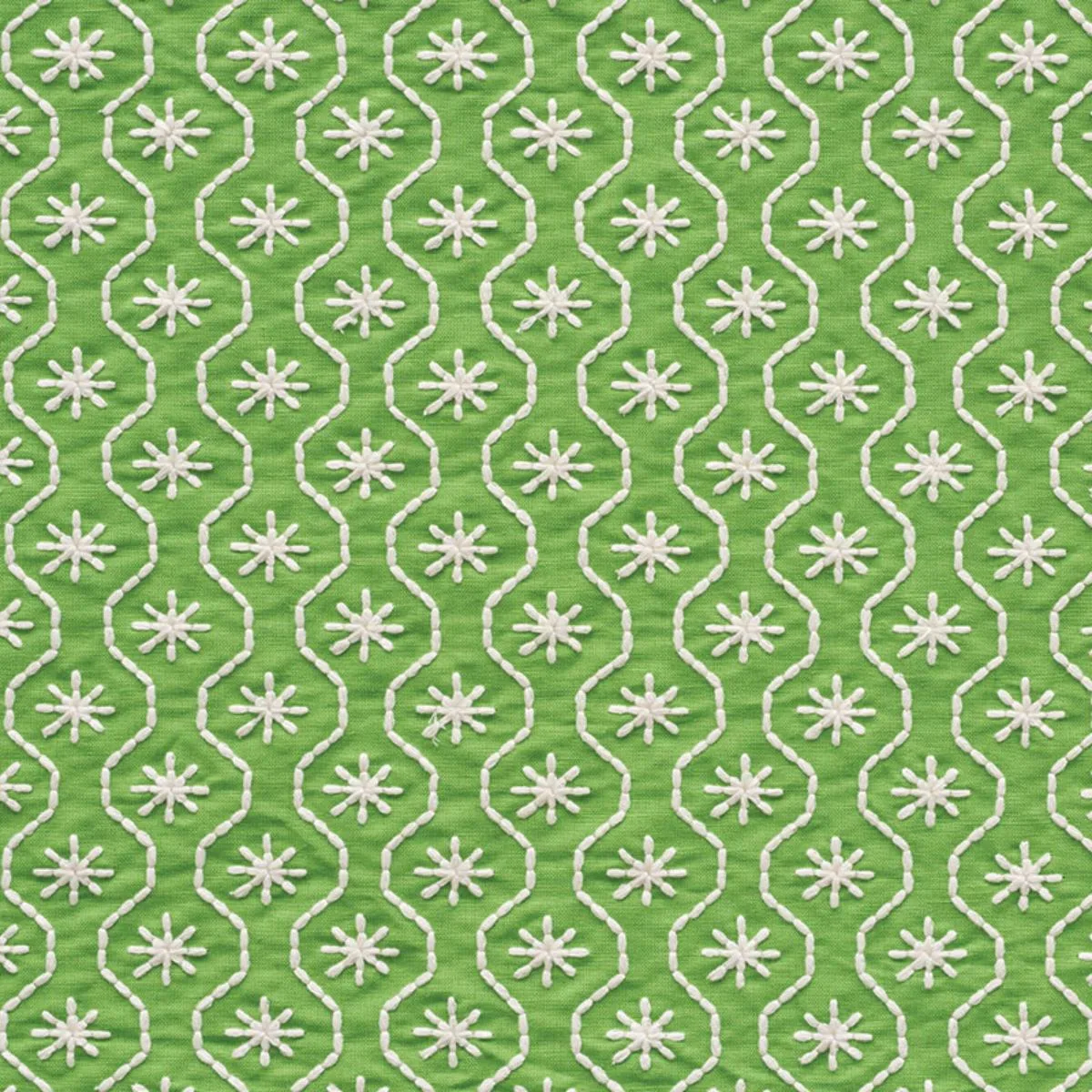 Schumacher 73490 Gigi Embroidery Green fabric swatch
