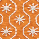 Schumacher 73491 Gigi Embroidery Orange fabric swatch