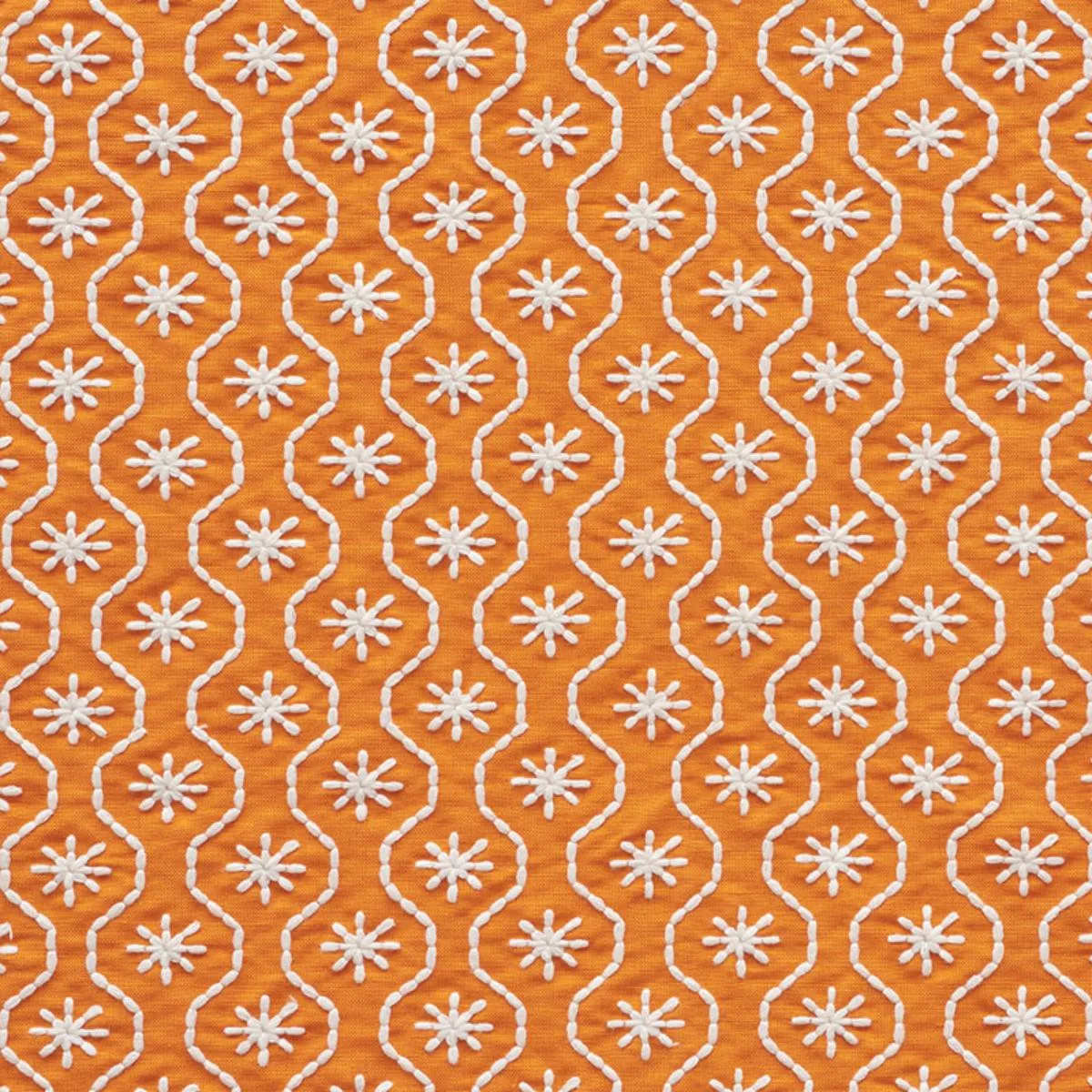 Schumacher 73491 Gigi Embroidery Orange fabric swatch