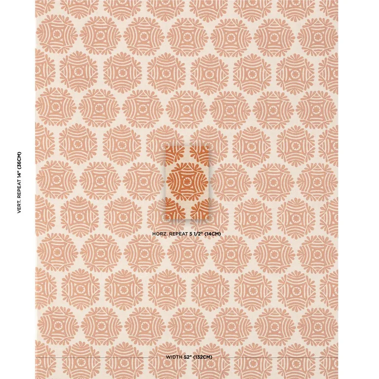 Schumacher 181540 Gilded Star Block Print Cinnamon fabric swatch