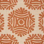 Schumacher 181540 Gilded Star Block Print Cinnamon fabric swatch