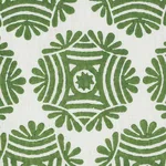 Schumacher 181542 Gilded Star Block Print Green fabric swatch