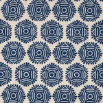 Schumacher 181541 Gilded Star Block Print Navy On Natural fabric swatch