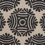 Schumacher 181543 Gilded Star Hand Block Black fabric swatch