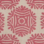 Schumacher 181544 Gilded Star Hand Block Red fabric swatch