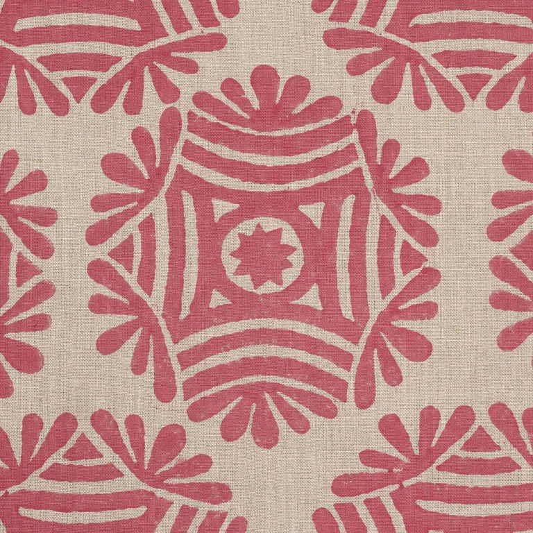Schumacher 181544 Gilded Star Hand Block Red fabric swatch