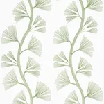 Schumacher 73080 Ginkgo Embroidery Leaf fabric swatch
