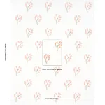 Schumacher 182410 Ginkgo Hand Block Print Pink And Sage On White fabric swatch