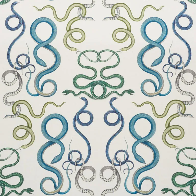 Schumacher 177660 Giove Emerald & Sapphire fabric swatch