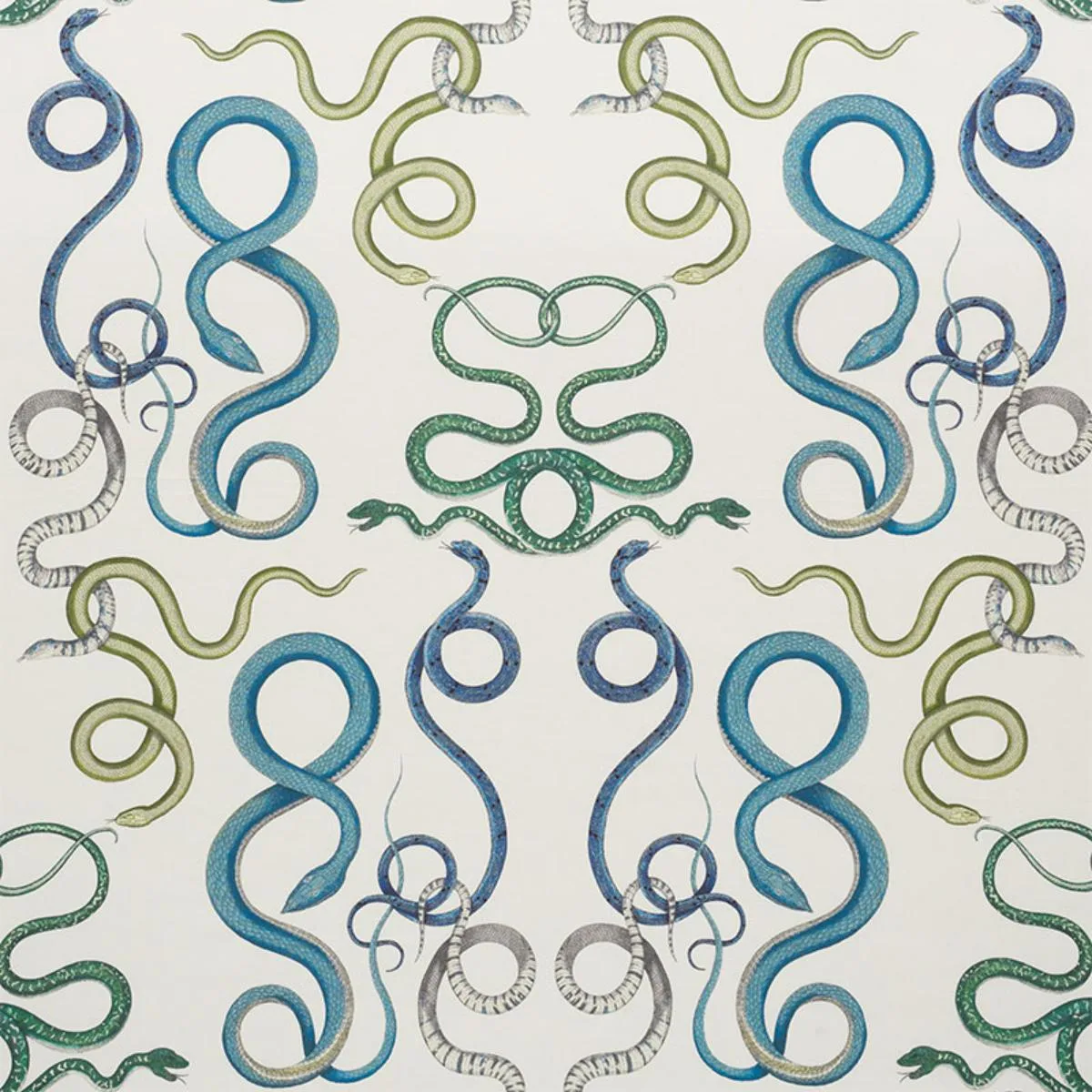 Schumacher 177660 Giove Emerald & Sapphire fabric swatch