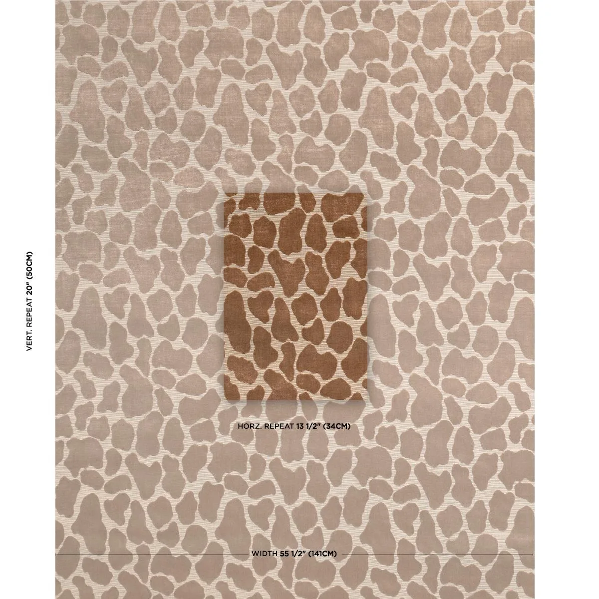 Schumacher 82970 Giraffe Velvet Safari fabric swatch