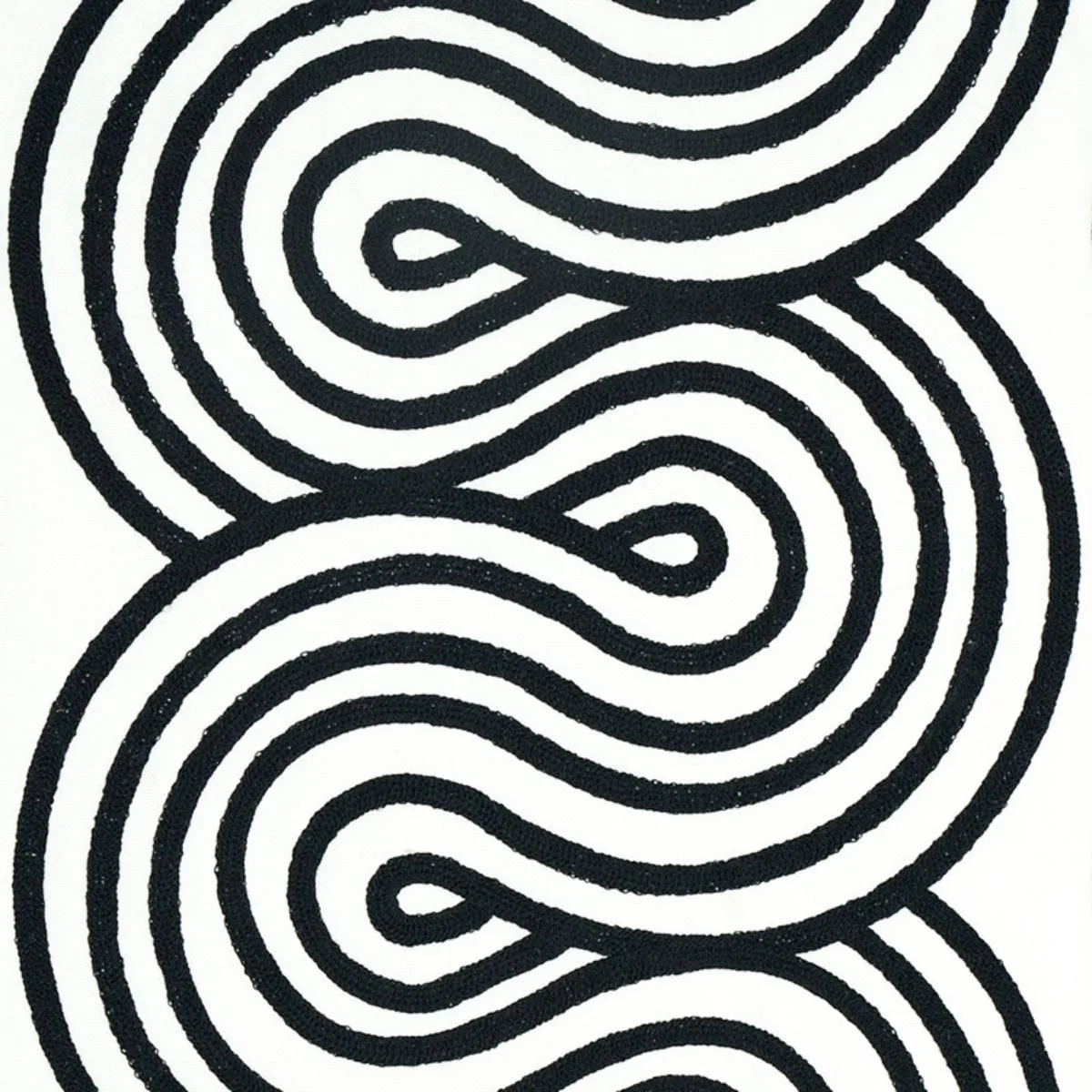 Schumacher 79341 Giraldi Embroidery Black fabric swatch