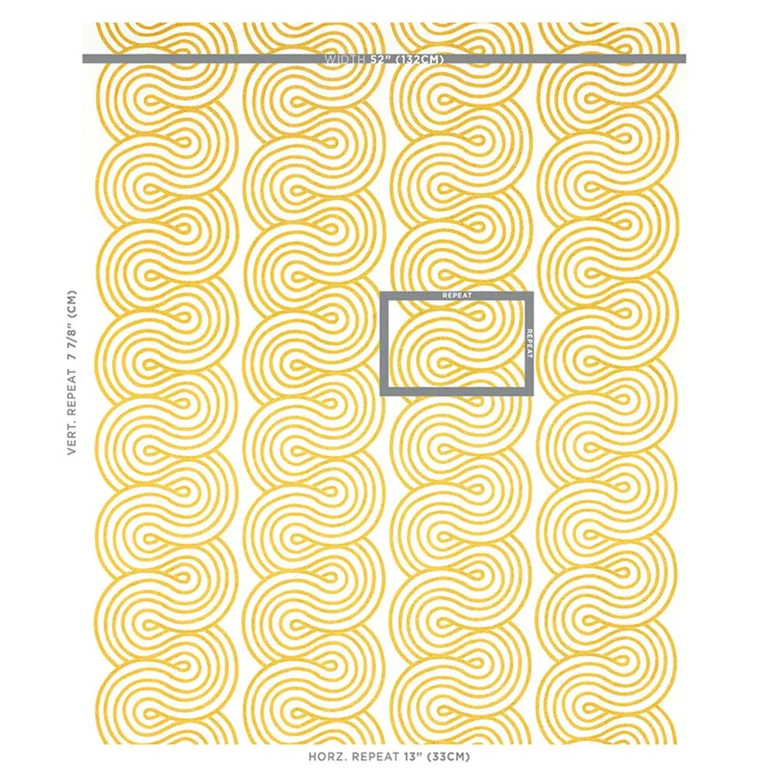 Schumacher 79340 Giraldi Embroidery Gold fabric swatch