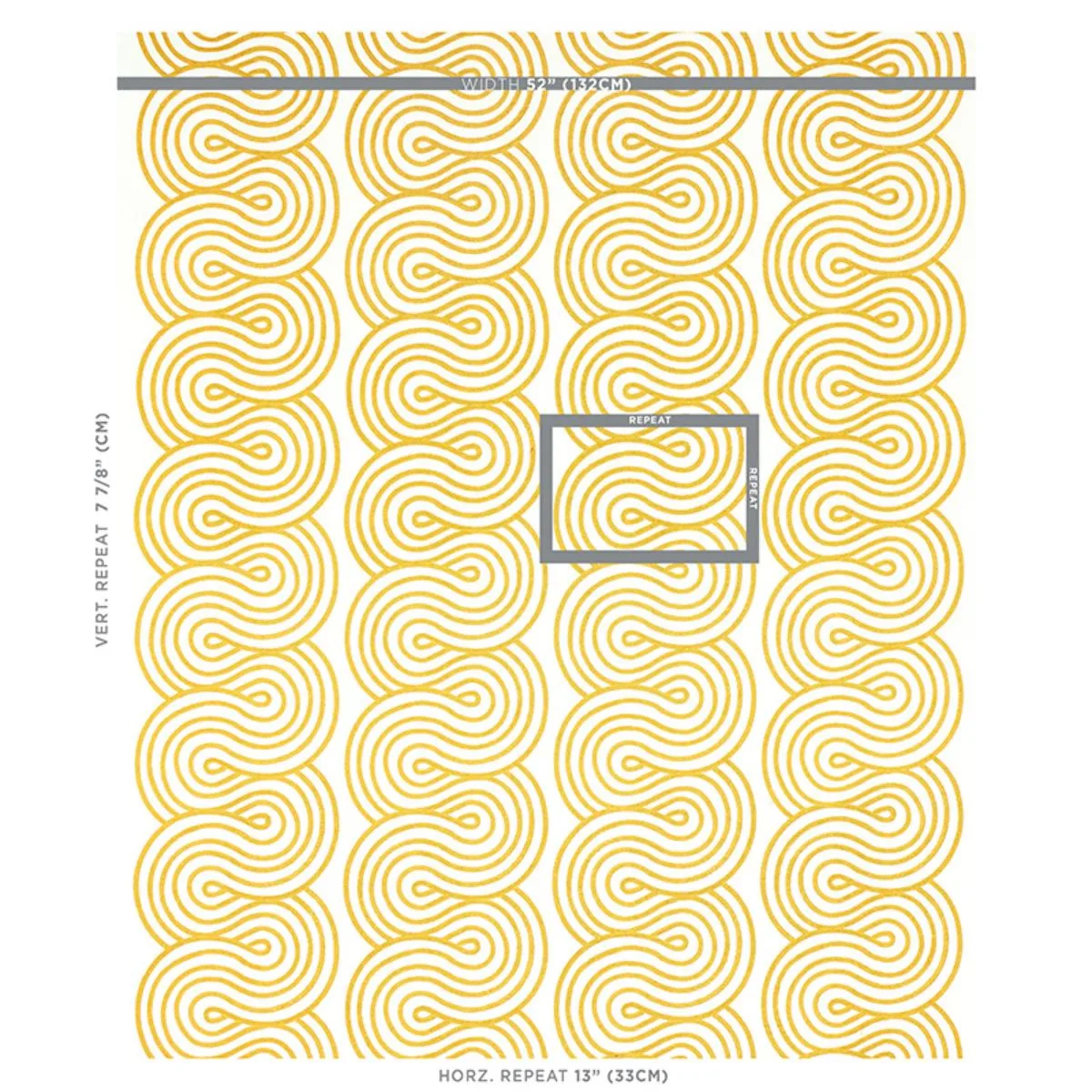 Schumacher 79340 Giraldi Embroidery Gold fabric swatch