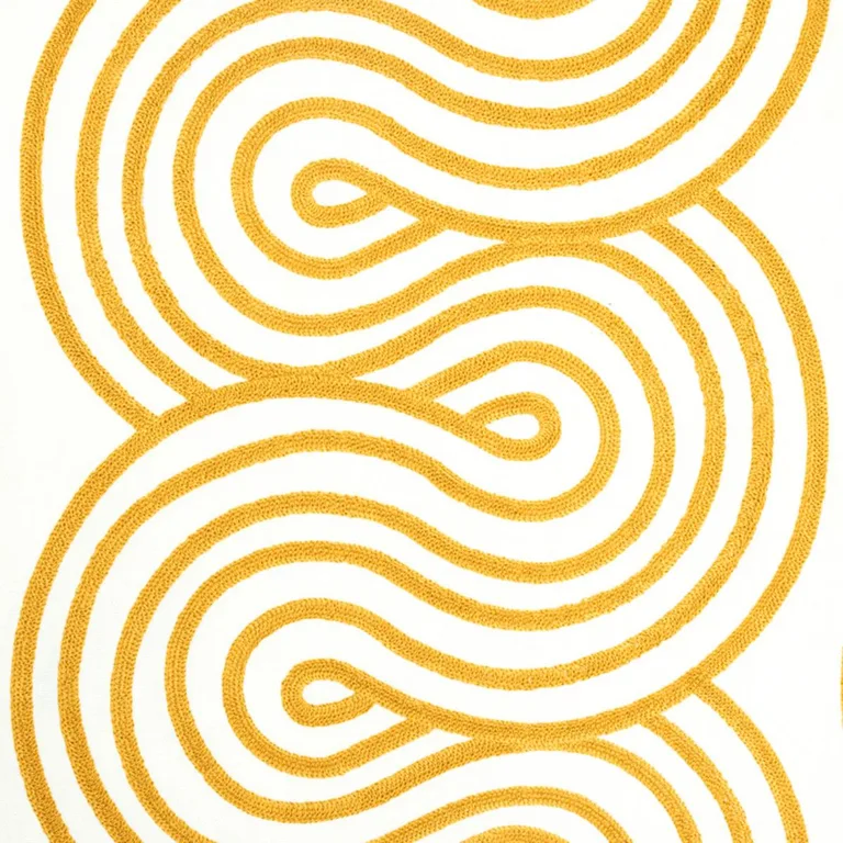 Schumacher 79340 Giraldi Embroidery Gold fabric swatch