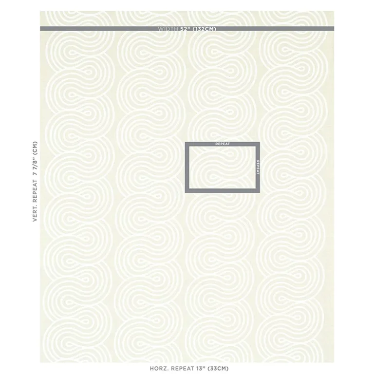 Schumacher 79342 Giraldi Embroidery Natural fabric swatch