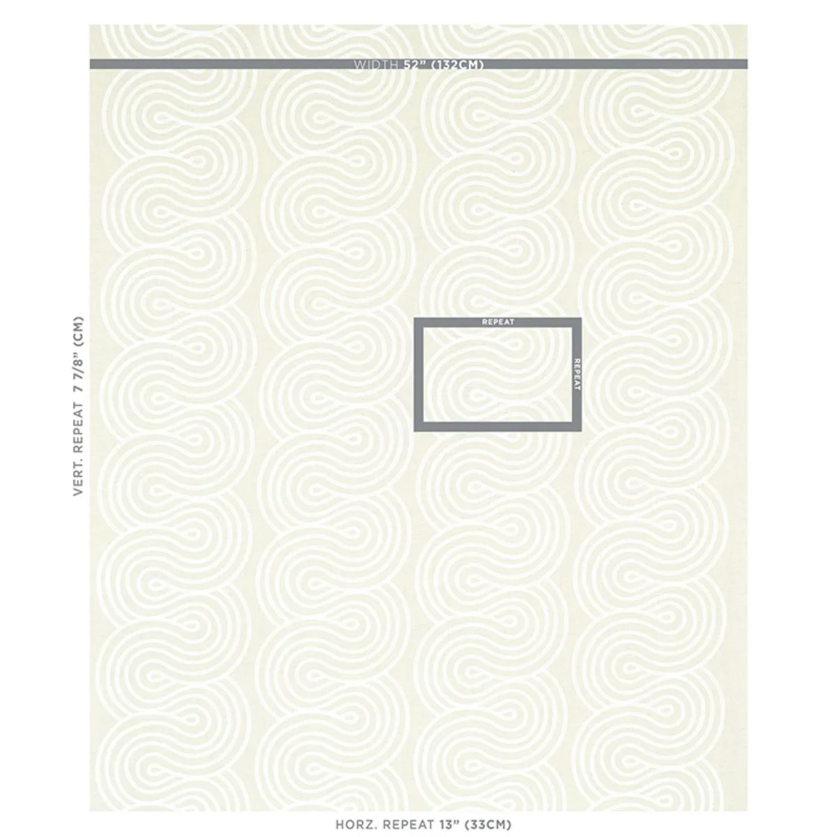 Schumacher 79342 Giraldi Embroidery Natural fabric swatch