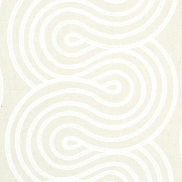 Schumacher 79342 Giraldi Embroidery Natural fabric swatch
