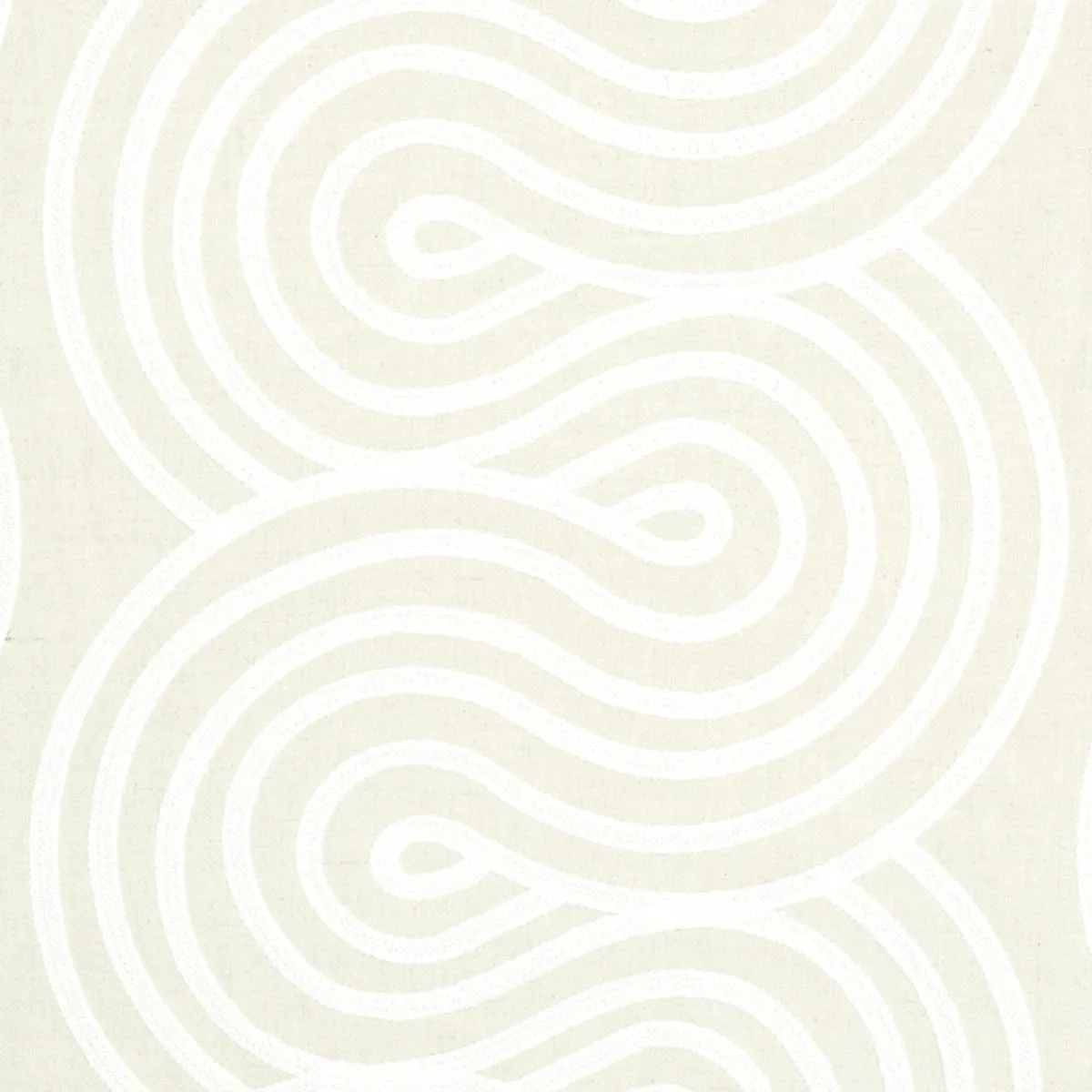 Schumacher 79342 Giraldi Embroidery Natural fabric swatch