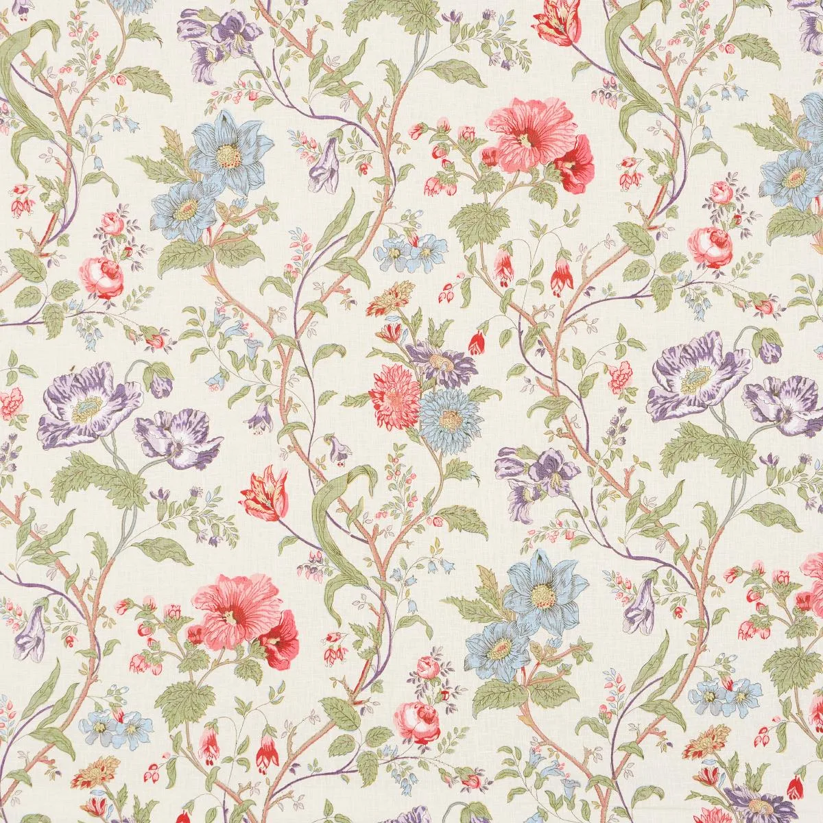 Schumacher 181900 Giselle Floral Ivory fabric swatch