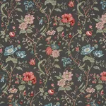 Schumacher 181902 Giselle Floral Noir fabric swatch