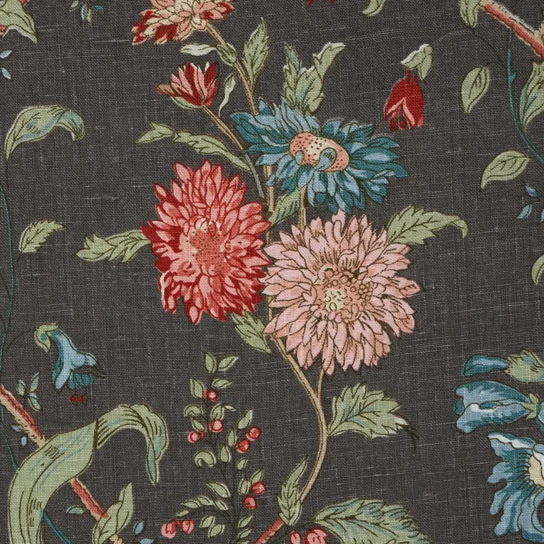 Schumacher 181902 Giselle Floral Noir fabric swatch