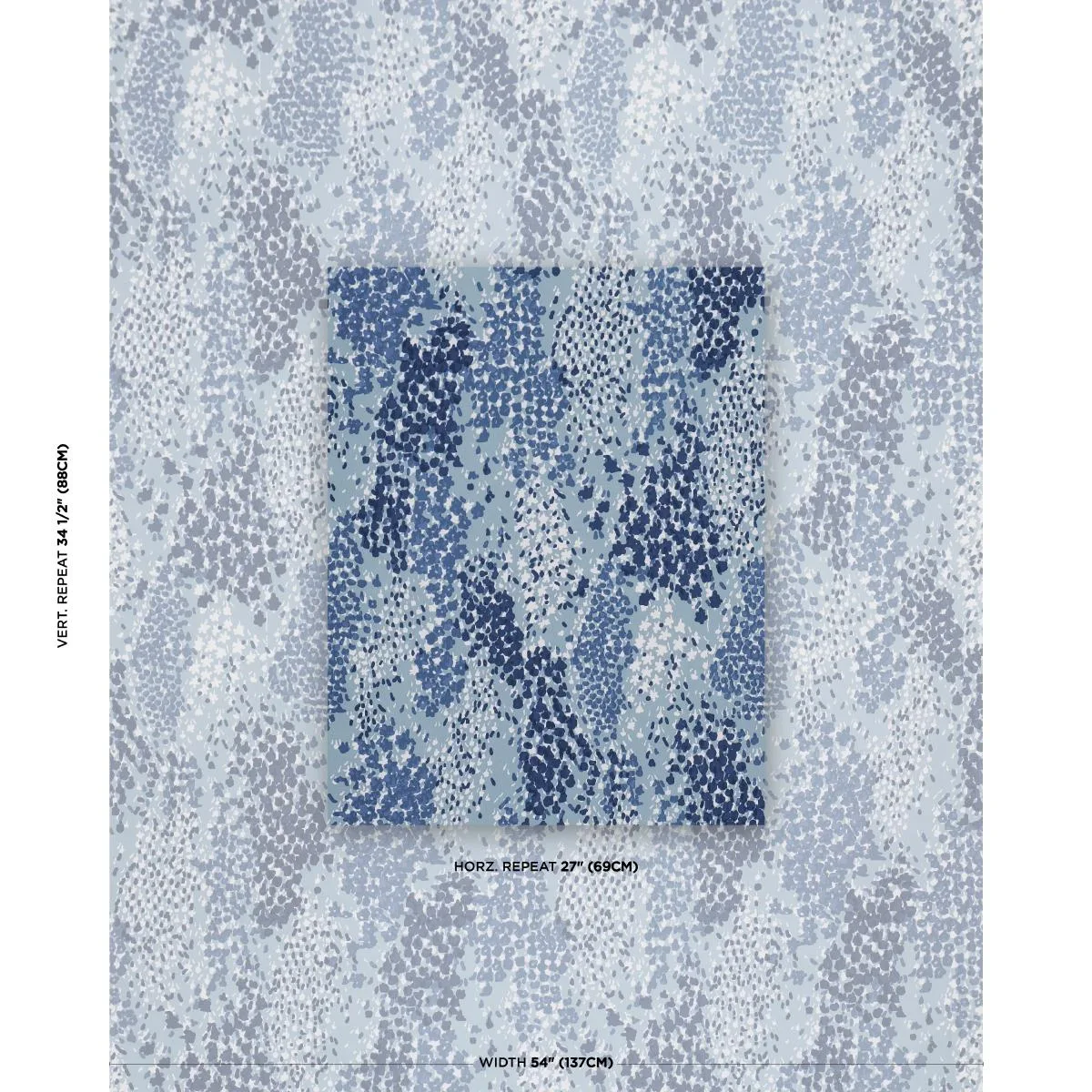 Schumacher TL400030 Giverny Blues fabric swatch