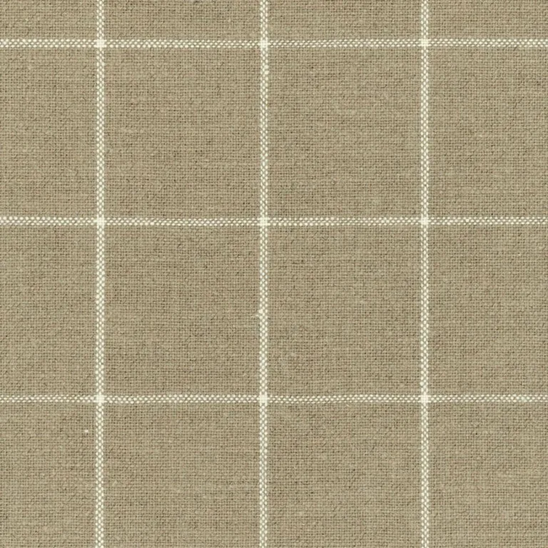 Schumacher 62110 Glenariff Linen Check Natural fabric swatch