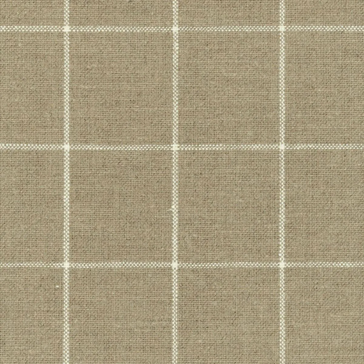 Schumacher 62110 Glenariff Linen Check Natural fabric swatch
