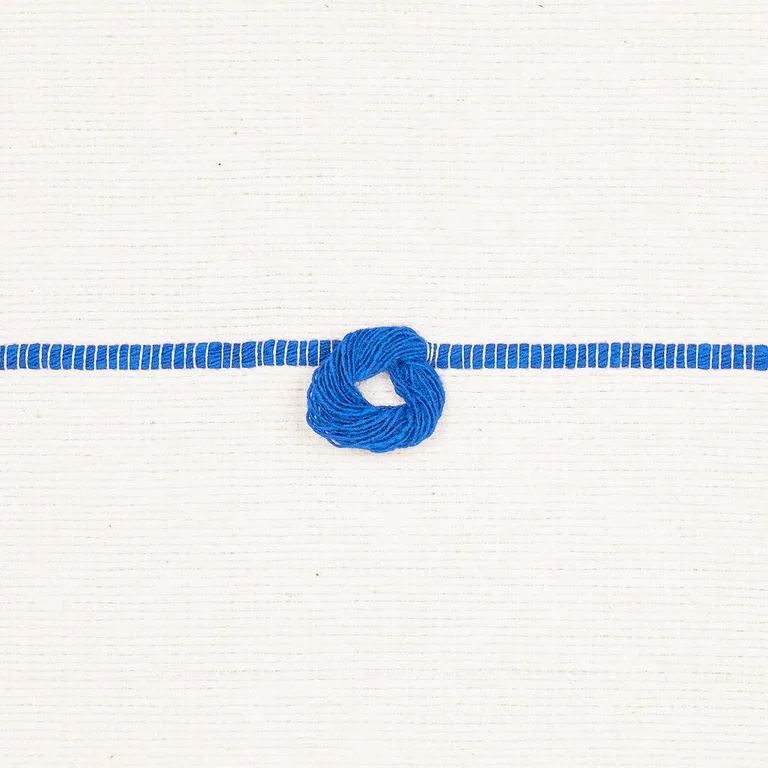 Schumacher 81380 Globo Knotted Handwoven Royal Blue fabric swatch