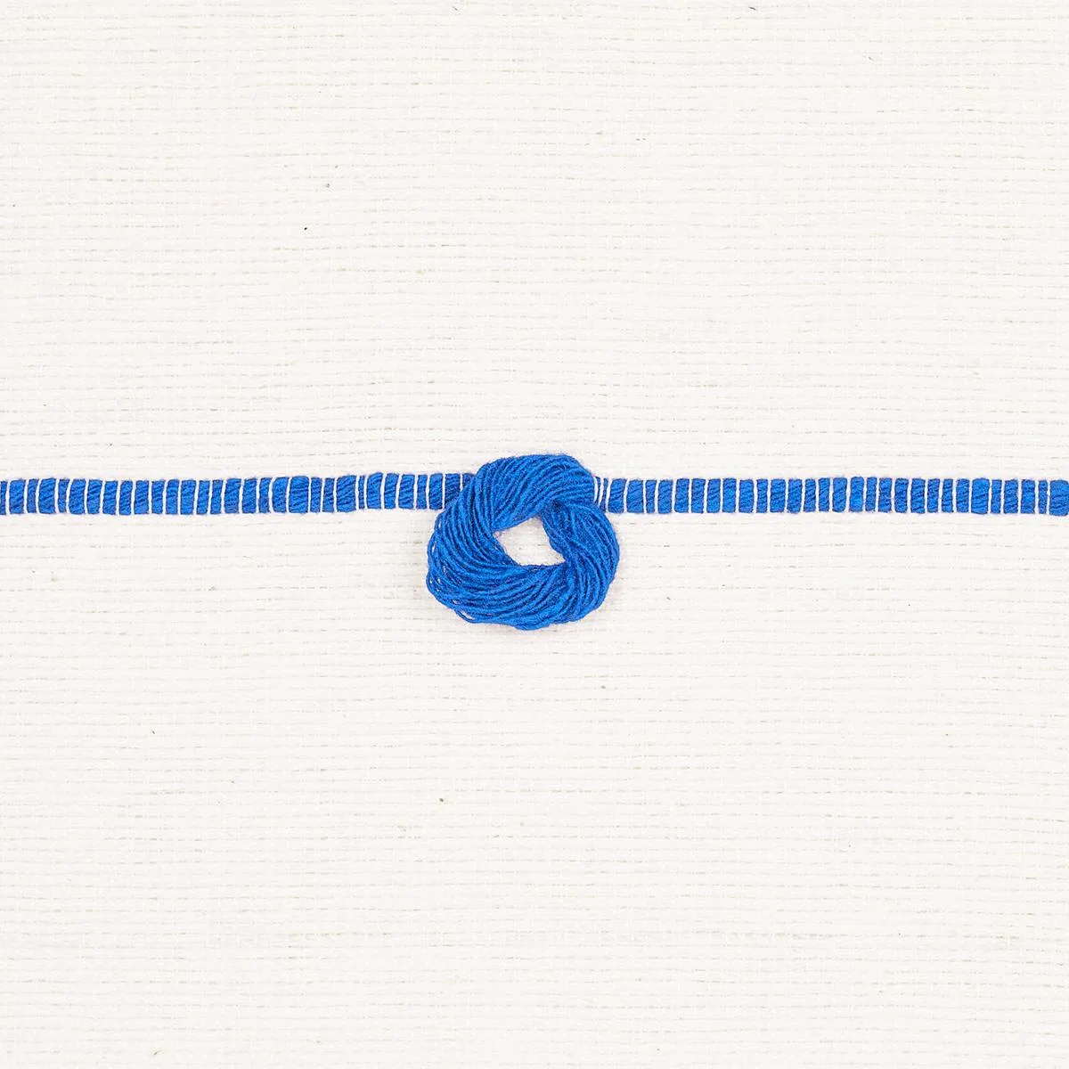 Schumacher 81380 Globo Knotted Handwoven Royal Blue fabric swatch