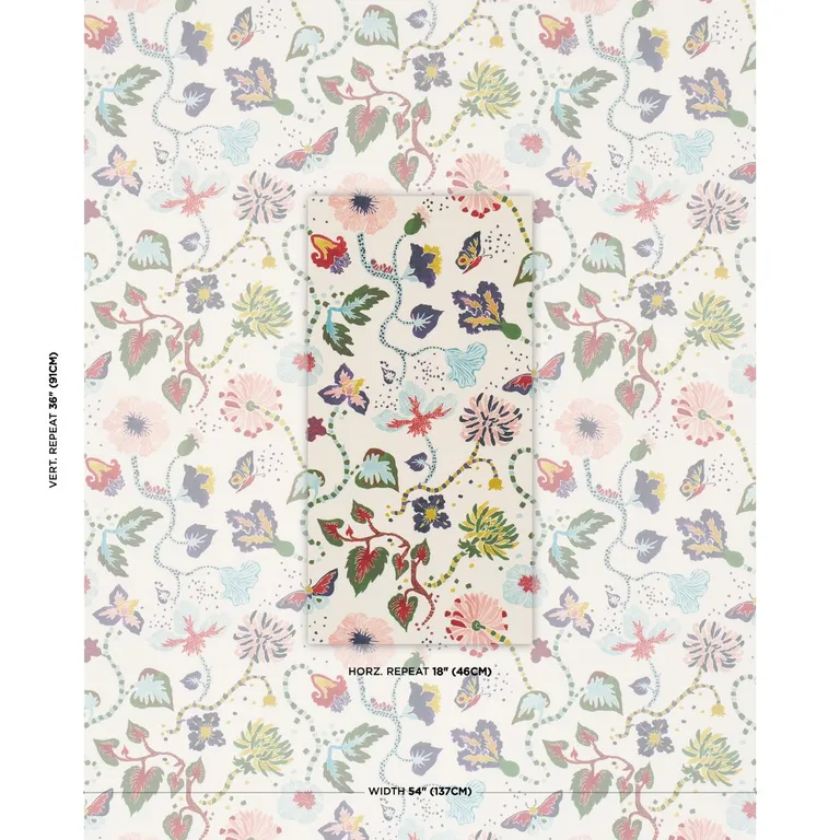Schumacher 182880 Gloriette Multi fabric swatch